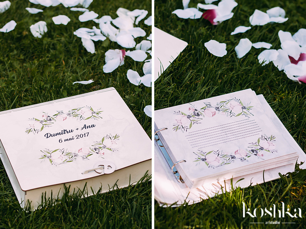 wedding guest book and box