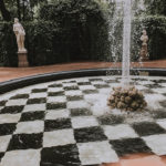 black and white checker fountain